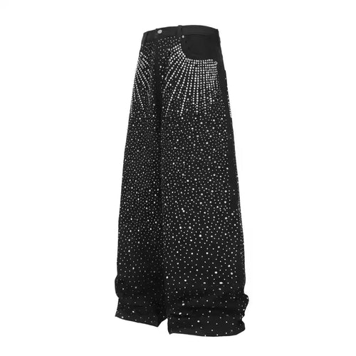 THETLSTUDIO Hot Diamond Wide-Leg Denim Jeans