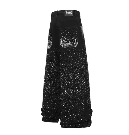 THETLSTUDIO Hot Diamond Wide-Leg Denim Jeans