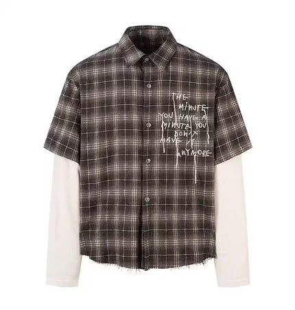 THETLSTUDIO Hyper-Layered Plaid Tectonic Executive Top