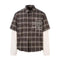 TALKLESSFASHION Hyper-Layered Plaid Tectonic Executive Top