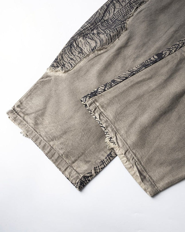 TALKLESSFASHION Irregular Ripped Splicing—-7096