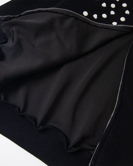 TALKLESSFASHION irregular twist zipper cardigan sweatshirt