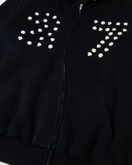 TALKLESSFASHION irregular twist zipper cardigan sweatshirt