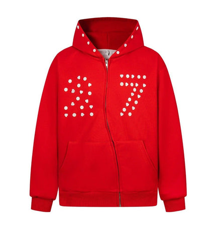 TALKLESSFASHION irregular twist zipper cardigan sweatshirt