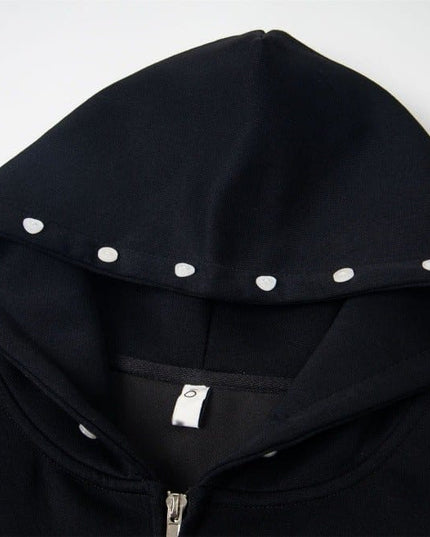 TALKLESSFASHION irregular twist zipper cardigan sweatshirt