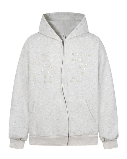 TALKLESSFASHION irregular twist zipper cardigan sweatshirt