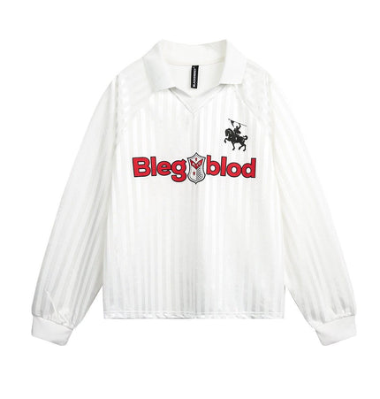 THETLSTUDIO Jersey Campus Lapel Polo Sweatshirt