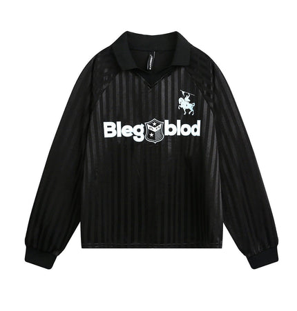 THETLSTUDIO Jersey Campus Lapel Polo Sweatshirt