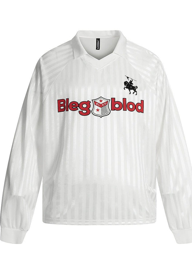 TALKLESSFASHION Jersey Campus Lapel Polo Sweatshirt