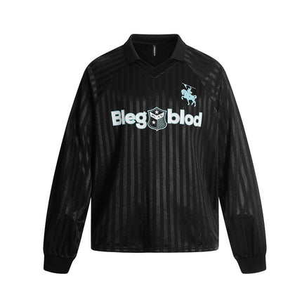 TALKLESSFASHION Jersey Campus Lapel Polo Sweatshirt