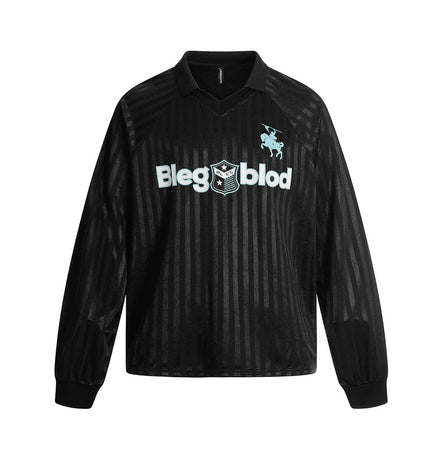 THETLSTUDIO Jersey Campus Lapel Polo Sweatshirt