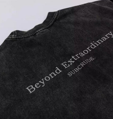 THETLSTUDIO Jiaqlo men's 2025 spring and summer new American street fashion brand wash worn-out hand print short sleeve T-shirt men