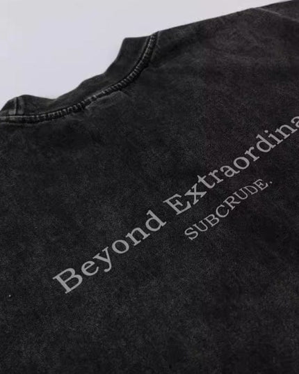 TALKLESSFASHION Jiaqlo men's 2025 spring and summer new American street fashion brand wash worn-out hand print short sleeve T-shirt men