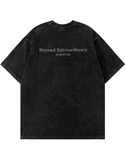 TALKLESSFASHION Jiaqlo men's 2025 spring and summer new American street fashion brand wash worn-out hand print short sleeve T-shirt men