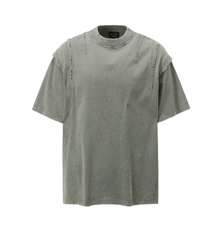 THETLSTUDIO Jiaqlo men's 2025 summer new American retro functional trend brand tee heavy wash short sleeve t-shirt men
