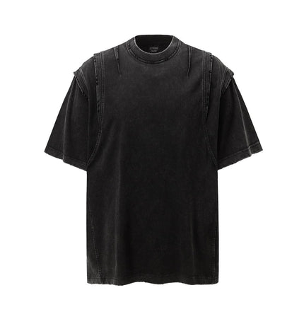 THETLSTUDIO Jiaqlo men's 2025 summer new American retro functional trend brand tee heavy wash short sleeve t-shirt men