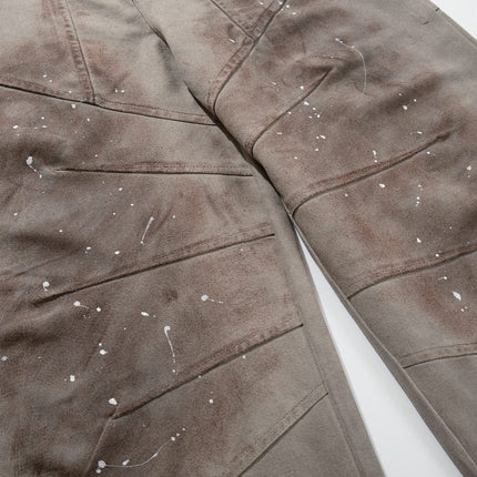 TALKLESSFASHION Jiayiku 2026 new American locomotive wasteland style heavy washed stained personalized jeans loose wide-leg pants