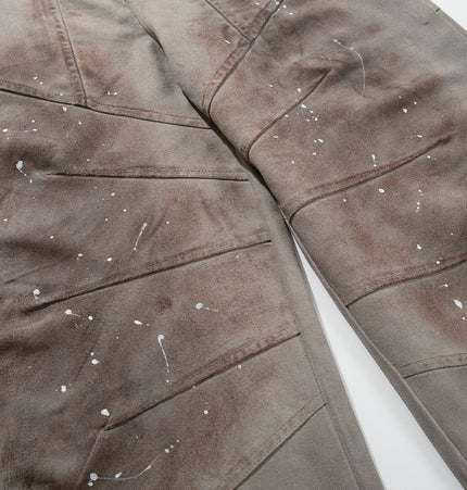 THETLSTUDIO Jiayiku 2026 new American locomotive wasteland style heavy washed stained personalized jeans loose wide-leg pants