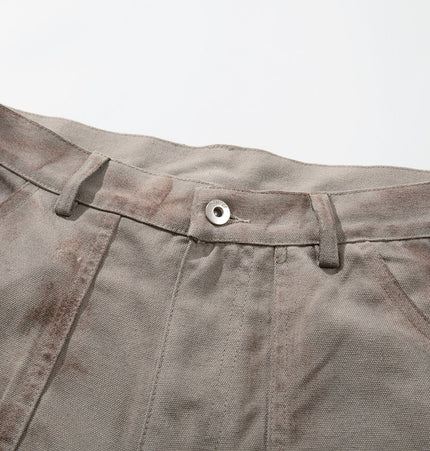THETLSTUDIO Jiayiku 2026 new American locomotive wasteland style heavy washed stained personalized jeans loose wide-leg pants