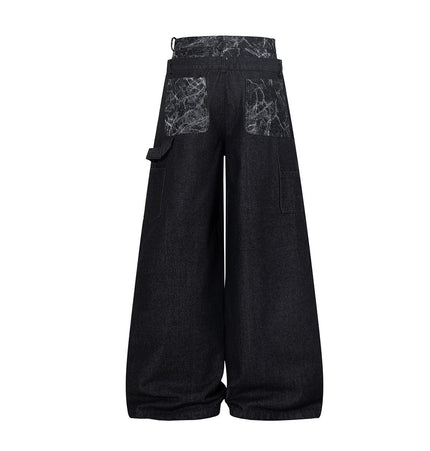 THETLSTUDIO Jiayiku 2026 new arrivals American high street RO style heavy washed workwear wide-leg jeans loose logging pants