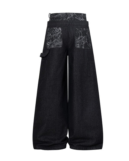 TALKLESSFASHION Jiayiku 2026 new arrivals American high street RO style heavy washed workwear wide-leg jeans loose logging pants
