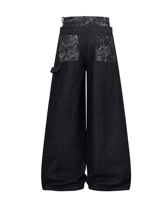 TALKLESSFASHION Jiayiku 2026 new arrivals American high street RO style heavy washed workwear wide-leg jeans loose logging pants