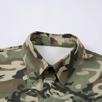 TALKLESSFASHION Jiayiku 2026 new fake two-piece floral shirt Hawaiian vacation American retro leopard print camouflage shirt long sleeves