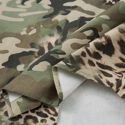 TALKLESSFASHION Jiayiku 2026 new fake two-piece floral shirt Hawaiian vacation American retro leopard print camouflage shirt long sleeves