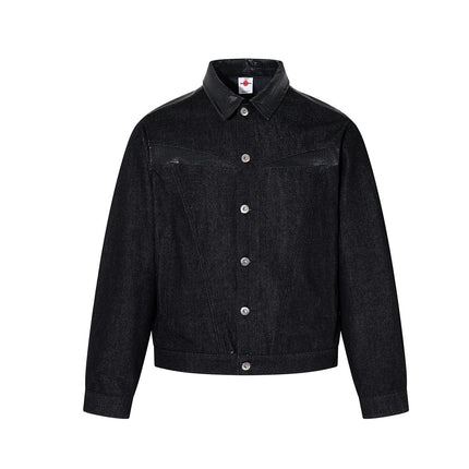 TALKLESSFASHION Jiayiku 2026 new product American retro high-quality heavy wash denim jacket patchwork jacket