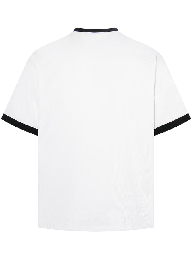 TALKLESSFASHION Jiayiku 2026 new summer T-shirts, Korean niche personality couple T-shirts, short-sleeved waffle base shirts, men and women