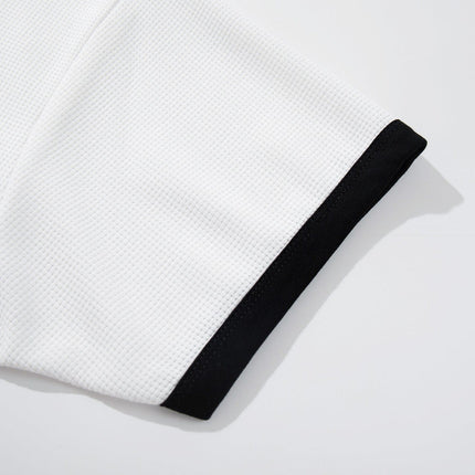 TALKLESSFASHION Jiayiku 2026 new summer T-shirts, Korean niche personality couple T-shirts, short-sleeved waffle base shirts, men and women