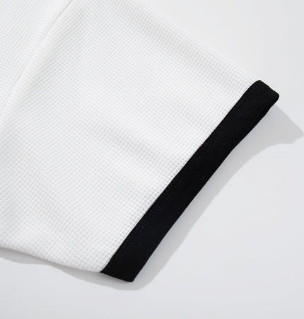THETLSTUDIO Jiayiku 2026 new summer T-shirts, Korean niche personality couple T-shirts, short-sleeved waffle base shirts, men and women