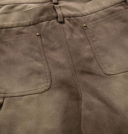 THETLSTUDIO Jiayiku 2026 new wasteland style American high street dirty dye washed rivet jeans wide-leg cargo logging pants