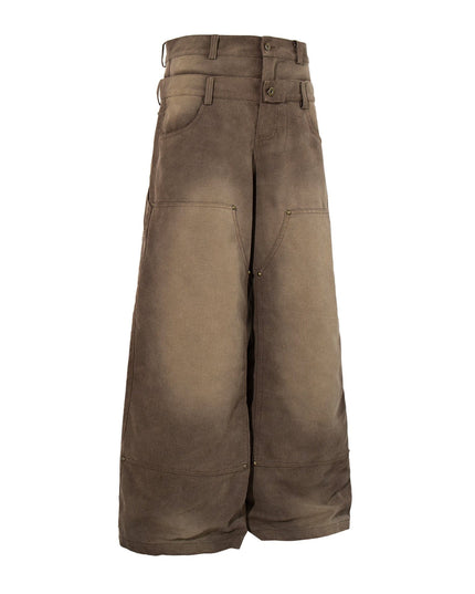 TALKLESSFASHION Jiayiku 2026 new wasteland style American high street dirty dye washed rivet jeans wide-leg cargo logging pants