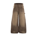 TALKLESSFASHION Jiayiku 2026 new wasteland style American high street dirty dye washed rivet jeans wide-leg cargo logging pants