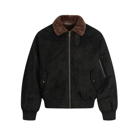 TALKLESSFASHION Jiayiku Men's 2025 New Winter Warm Padded Jacket American Flight Jacket Old Money Style Suede Padded Jacket