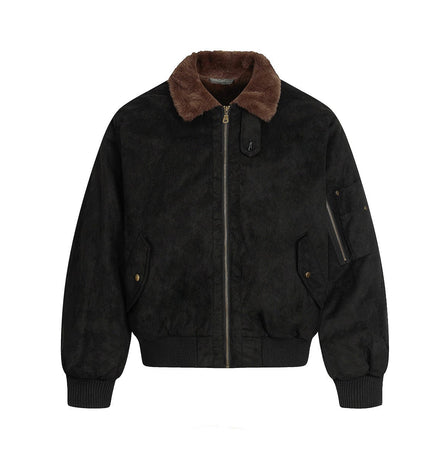 TALKLESSFASHION Jiayiku Men's 2025 New Winter Warm Padded Jacket American Flight Jacket Old Money Style Suede Padded Jacket