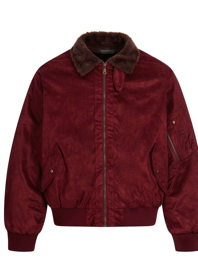 TALKLESSFASHION Jiayiku Men's 2025 New Winter Warm Padded Jacket American Flight Jacket Old Money Style Suede Padded Jacket