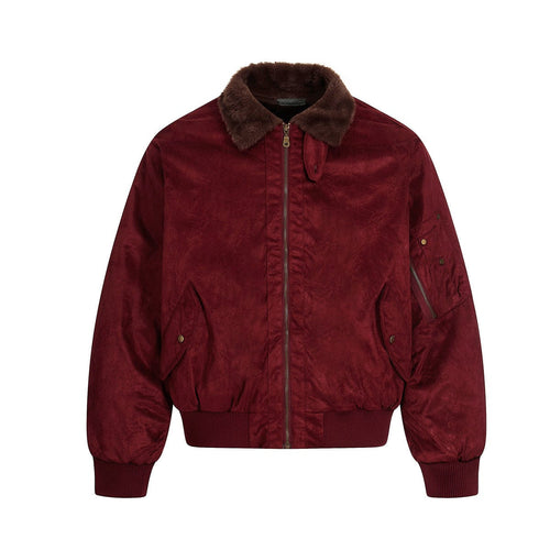 THETLSTUDIO Jiayiku Men's 2025 New Winter Warm Padded Jacket American Flight Jacket Old Money Style Suede Padded Jacket