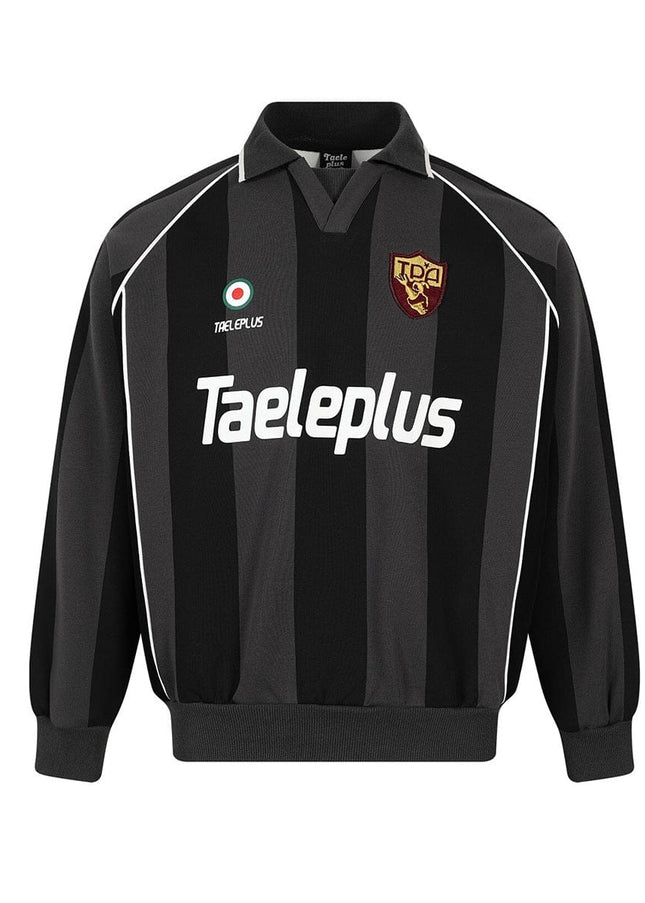 TALKLESSFASHION Jiayiku Men's 2026 New American Jersey Striped Sporty Polo Shirt Lapel Sweatshirt Football Training Uniform