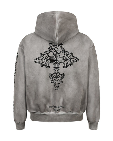 TALKLESSFASHION Jiayiku Men's 2026 New Wasteland Feng Shui Washed Stained Dyed Cardigan Sweatshirt Jacket Men's and Women's American Street Hoodie
