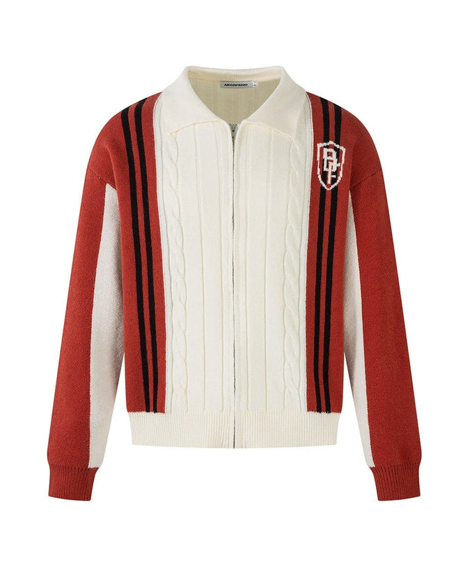 TALKLESSFASHION Jiayiku men's clothing 2025 autumn new Korean lazy campus style striped knitwear motorcycle sweater base layer