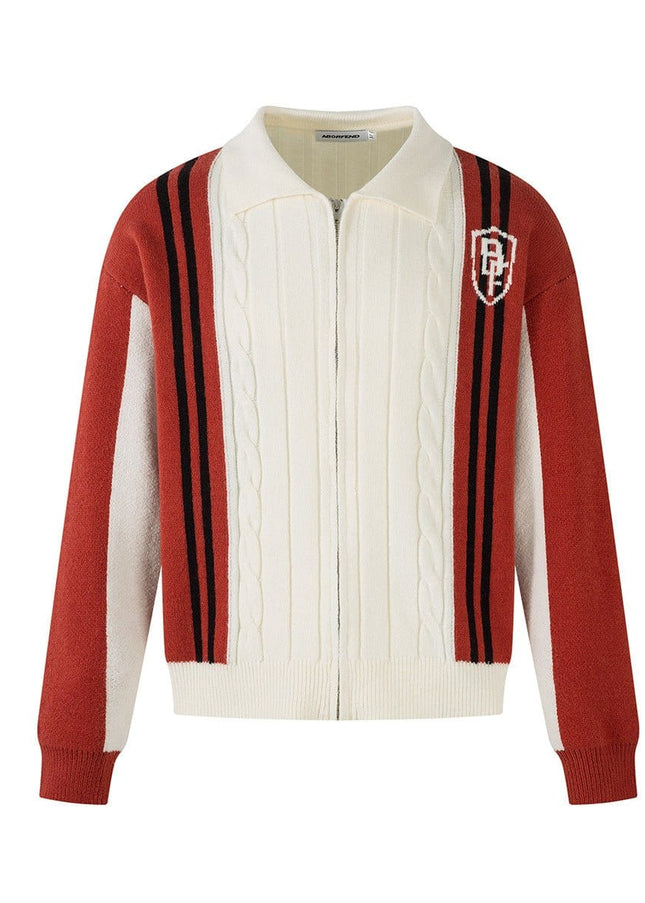 TALKLESSFASHION Jiayiku men's clothing 2025 autumn new Korean lazy campus style striped knitwear motorcycle sweater base layer