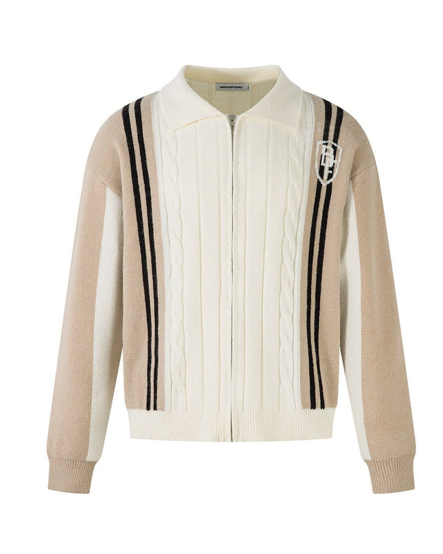 TALKLESSFASHION Jiayiku men's clothing 2025 autumn new Korean lazy campus style striped knitwear motorcycle sweater base layer