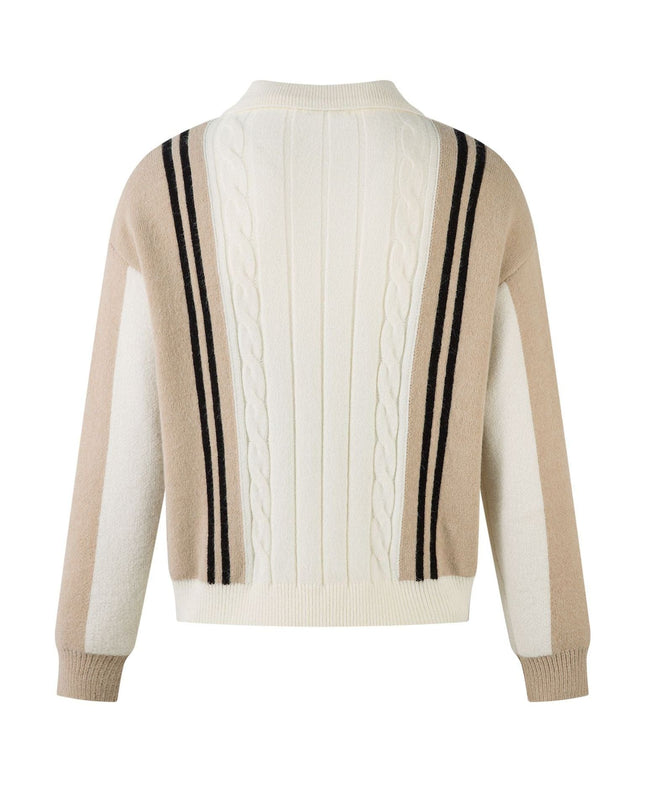TALKLESSFASHION Jiayiku men's clothing 2025 autumn new Korean lazy campus style striped knitwear motorcycle sweater base layer