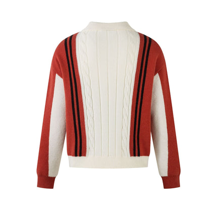 TALKLESSFASHION Jiayiku men's clothing 2025 autumn new Korean lazy campus style striped knitwear motorcycle sweater base layer