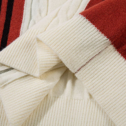 TALKLESSFASHION Jiayiku men's clothing 2025 autumn new Korean lazy campus style striped knitwear motorcycle sweater base layer