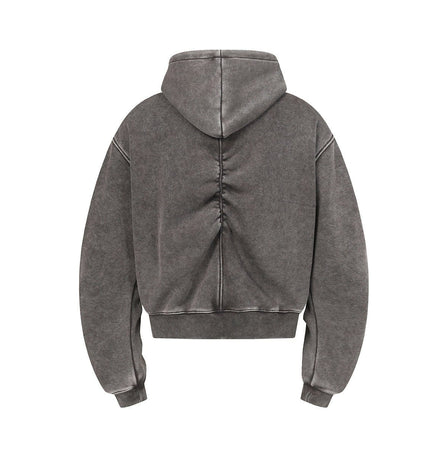 TALKLESSFASHION Jiayiku Men's Fall 2025 New American Street Personality Hoodie Pleated Washed Old Hoodie with Fleece
