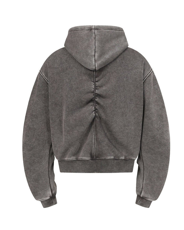TALKLESSFASHION Jiayiku Men's Fall 2025 New American Street Personality Hoodie Pleated Washed Old Hoodie with Fleece