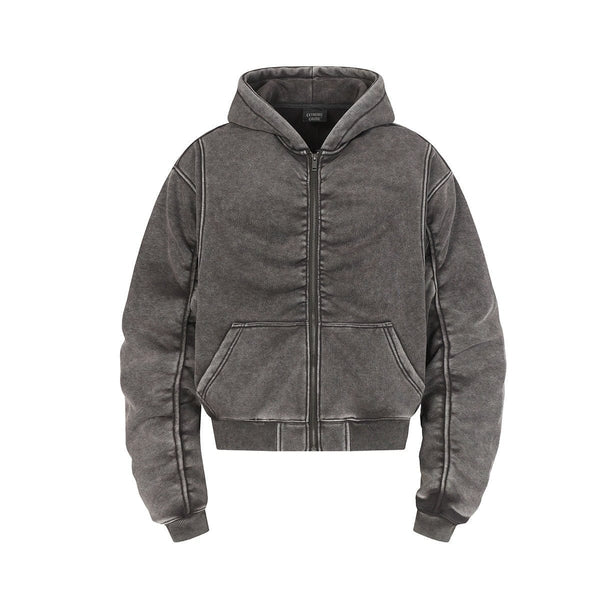 Street Pleated Washed Hoodie
